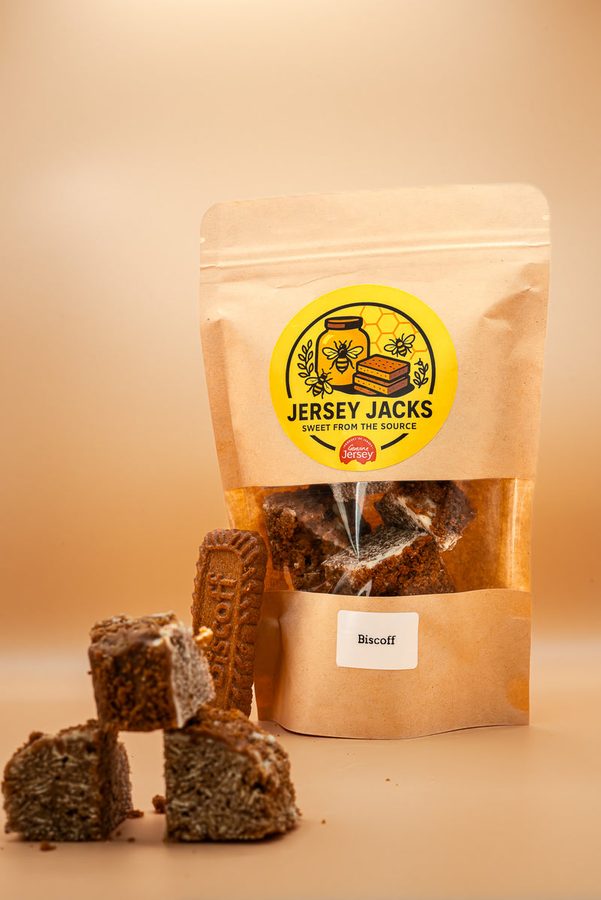 A pouch of Biscoff Jersey Jacks with flapjacks alongside